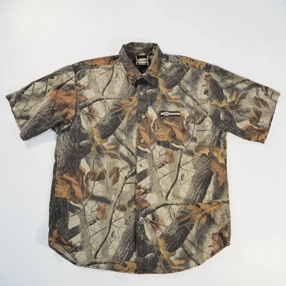 Vintage Supreme Winchester Shirt Mens Large Brown Realtree Hardwoods Camo Hunt - Picture 9 of 9
